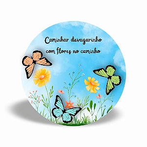 Mini quadro 3D - Caminho florido borboletas