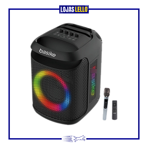 Caixa De Som Bluetooth Potente 40w Basike Ba-RAD025 Rgb Com Microfone