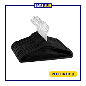 Cabide Ultrafino Calça Roupa para Blusa Cor Preto