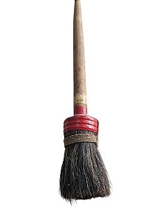 Broxa Brocha Pincel Trincha Redonda Com Acabamento Barbante Estoque Antigo