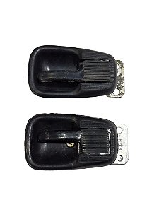 Par Maçaneta Interna Da Porta Completa Nylon Preta LD LE VW Fusca Variante TL Brasília Universal 22276 22277