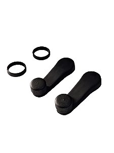 Par Manivela Reguladora do Vidro Plástico Preta Gol Saveiro Parati Polo Universal 21165