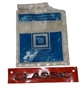 Emblema Classic Tampa Traseira GM Corsa Classic 04 a 08 Original GM 93313232 Novo de Época