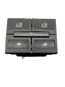 Botão Interruptor Vidro Elétrico Duplo Com Bloqueio Vidros Gol Parati 1999 a 2006 Original VW 373959851G Logo VW Raspado
