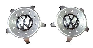 Par de Calota Central Miolo para Roda Esportiva do VW Golf 2008 C/ Botton 30120/2 C/Detalhe