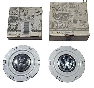 Par Calota Central Miolo VW Gol de 1994 a 2002 Parati de 1996 a 2002 e Saveiro de 1994 a 2006 Original VW 377601149JM77
