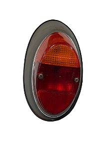 Lanterna Lente Traseira Completa VW Fusca 1200 e 1300 com Aro Parafusos Friso e Borracha de Vedação Nova de Época
