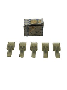 Conjunto com 5 Capas de Conector Terminal Elétrico Fio Duplo do VW Fusca e Kombi Original VW 1119370791 Novos de Época
