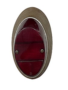 Lanterna Lente Ruby Traseira VW Fusca 1200 e 1300 com Aro Parafusos e Friso Nova de Época