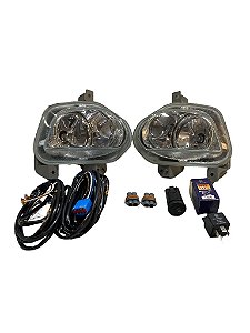 Kit Completo Par do Farol Milha Auxiliar Neblina do FORD Fiesta de 2003 a 2007 2100084 2100083 C/ Botão Rele e Chicote