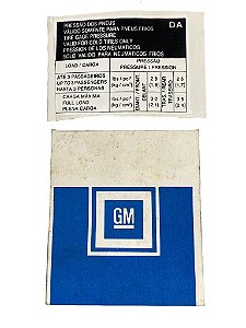 Adesivo Etiqueta Pressao Pneu GM Corsa 1994 até 1996 Original GM 93215517 Novo de Época