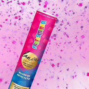 LANÇA CONFETE CHÁ REVELAÇÃO ROSA  30cm
