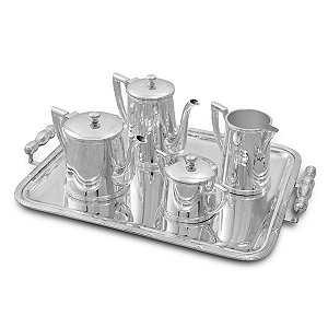 APARELHO DE CHÁ E CAFÉ CROISE COM 5 PEÇAS PRATA