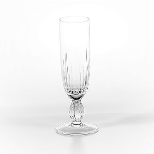 Caixa com 06 taças de cristal lapidado de champagne