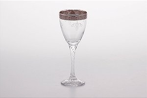 Jogo de 06 taças para vinho prata