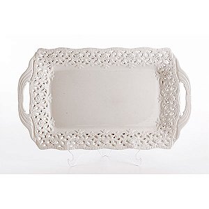 Bandeja com 02 alças rendada