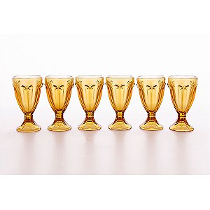 Jogo 06 taças água Borboleta ambar – 240 ml