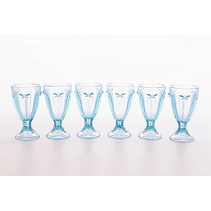 Jogo 06 taças água Borboleta blue – 240 ml