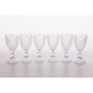 Jogo 06 taças água Paty – transparente – 280 ml