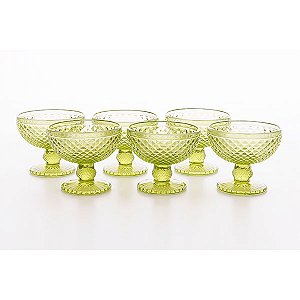 Jogo 06 taças sob Bico de Jaca verde – 220 ml