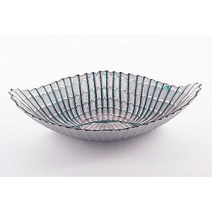 Saladeira Dekor Spiga oval cinza com azul