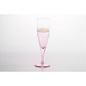 Conjunto 06 taças de flute champanhe – Rosa Luster