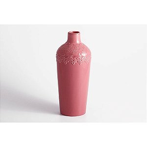 Vaso de cerâmica Texture Lace Pot pink