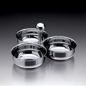 Petisqueira tripla Elegance inox 10 cm