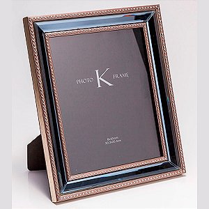 Porta retrato de alumínio com espelho 19 x 24 x 3 cm