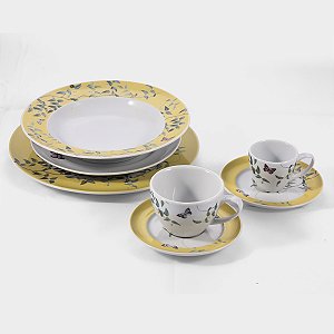 JOGO DE JANTAR CHÁ E CAFÉ 42 PEÇAS COTTAGECORE