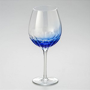 JOGO 06 TAÇAS CRAQUELADAS DE VIDRO PARA AGUA AZUL 685ML