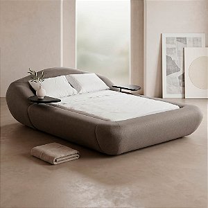 Cama Haru Queen em Madeira com Carregador por Indução - Design Rock Santos