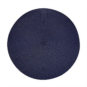 Lugar Americano Redondo Fresno Espiral Azul Marinho 38 cm
