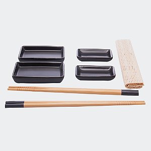 Conjunto 7 Peças para Sushi de Bambu Saitama