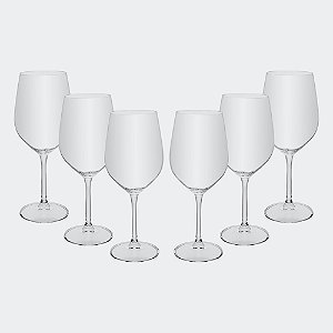 Jogo 6 Taças de Vinho Crex 480ml em Cristal Ecológico