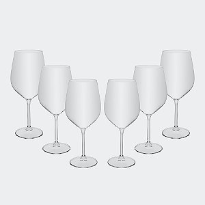 Jogo 6 Taças de Vinho Crex 600ml em Cristal Ecológico Bohemia