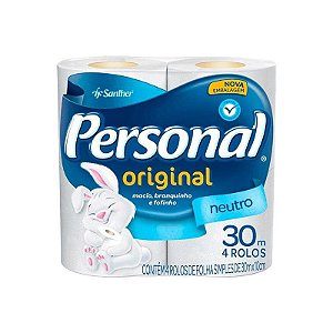 Papel Higiênico Personal com Folha Simples 4 Rolos 30mx10cm