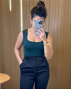 Body Decote Quadrado Verde