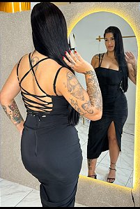 Vestido Celeste Preto