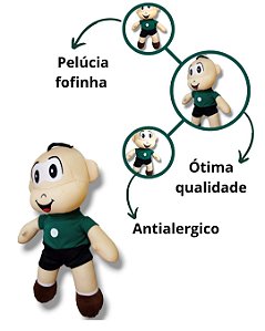 Pelucia Turma Da Monica Cebolinha Menino Boa Costura Macio
