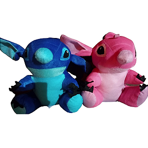 Kit Pelúcias Stitch e Angel Ursinhos Coloridos Personagens