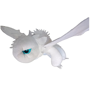 Pelúcia Como Treinar Seu Dragão 60 Cm Fúria da Luz Branco