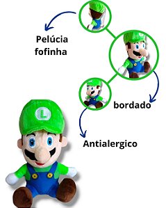 Luigi Pelucia Nintendo Verde Encanador Jogo desenho Colorido