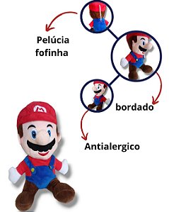 Mario Bros Pelucia Nintendo Musical Ótima Costura Personagem