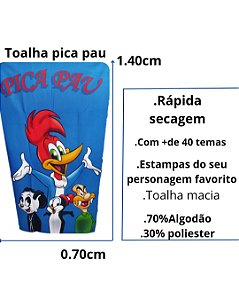 Toalha do pica pau  de praia
