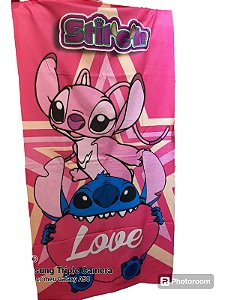 Toalha do stitch e angel de praia