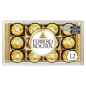 Bombom Ferrero Rocher Bandeja 150g 12 Unidades