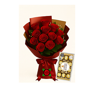 Buquê de Rosas com Ferrero Rocher