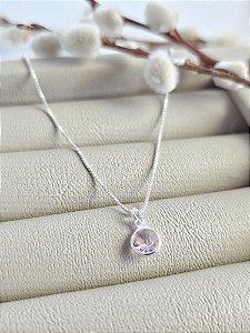 Colar Ponto de Luz Pequeno Rosa