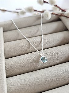 Colar Ponto de Luz Pequeno Azul